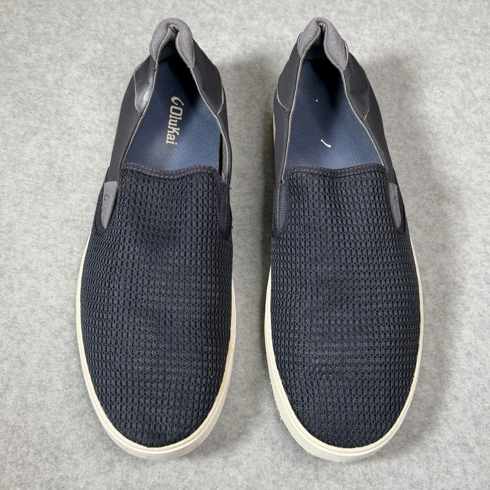 Olukai Lae'ahi Slip On Mens 14 Blue Mesh Lightweight Comfort Beach Shoes Sneaker
